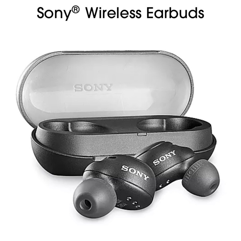 Sony Black Wireless Earbuds with Charging Case